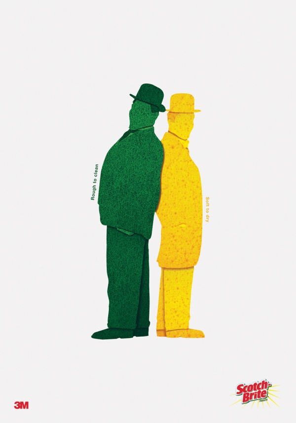 The green and yellow shapes of two men