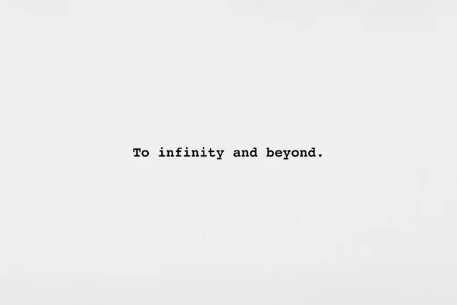 Typewriter font on a white background