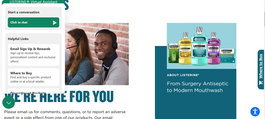 best contact page design examples listerine