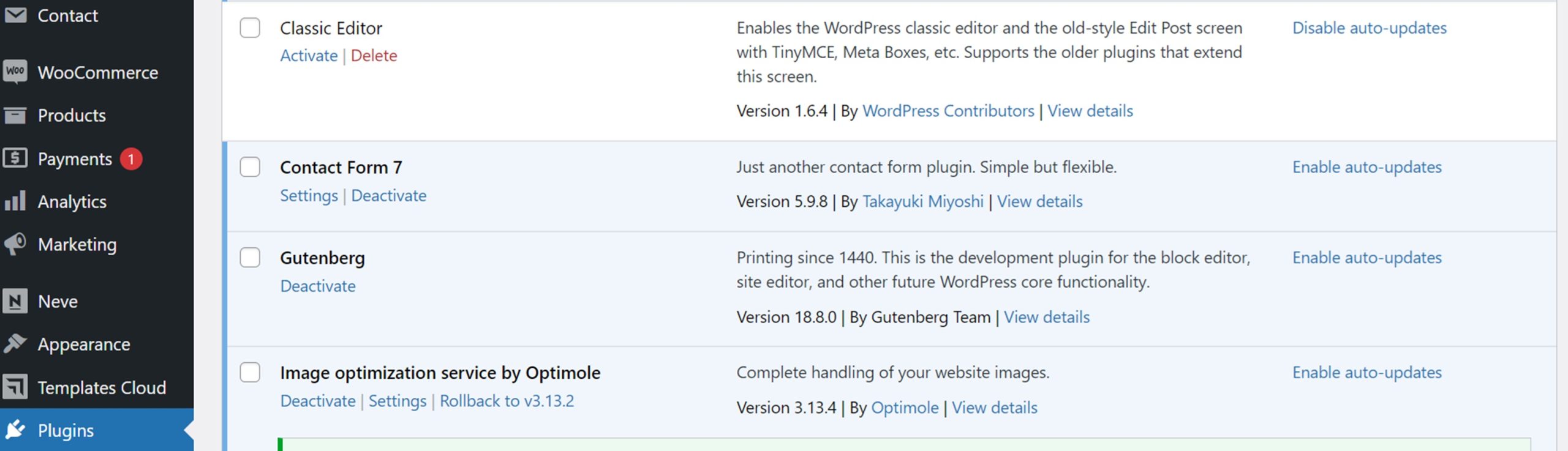 screenshot showing where to find the forms in the contact form 7 program to begin building