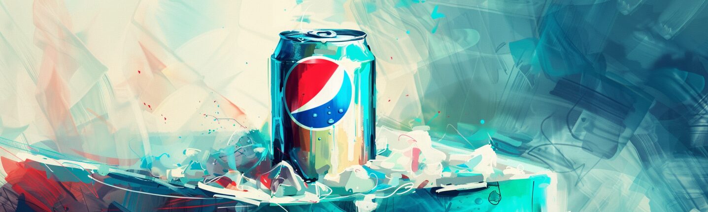 a can of Pepsi sits in a cooler of ice