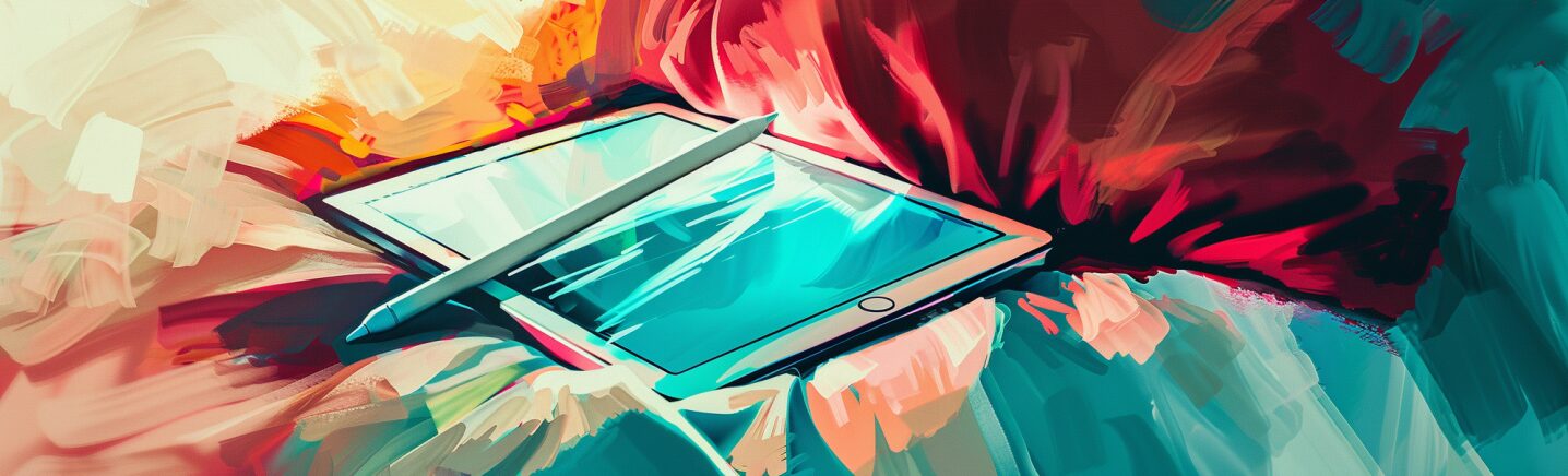 a stylus sitting on an ipad