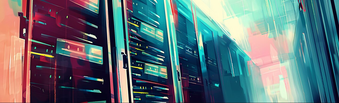 a closeup of a server room