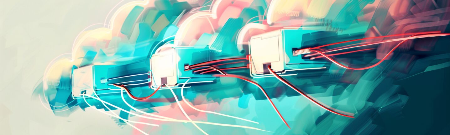 clouds connected by wires