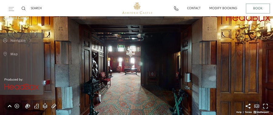 screenshot of 3d virtual tour ashford castle