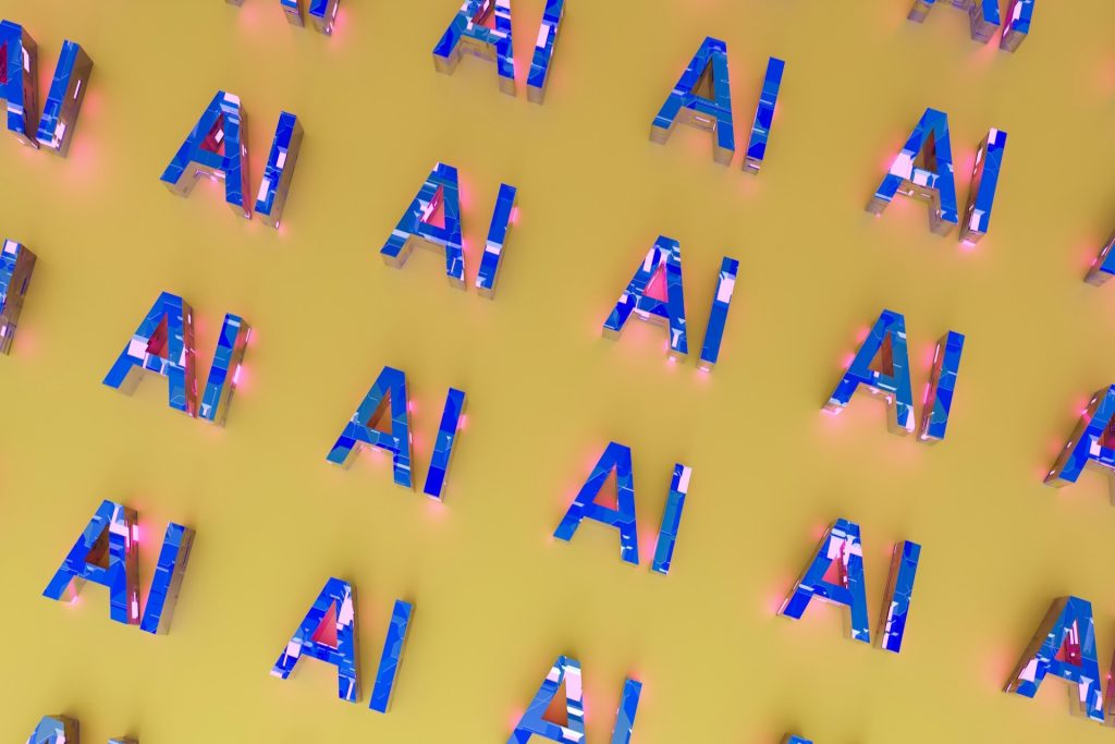 AI Letters on Yellow Background