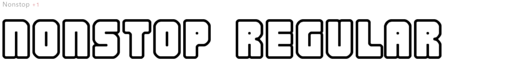 The Nonstop Regular typeface