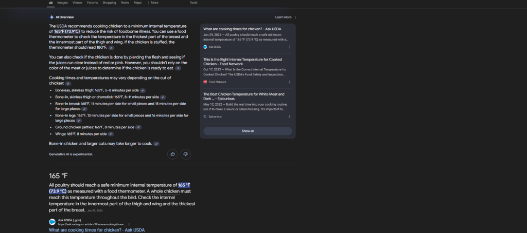 A screenshot of a SERP.