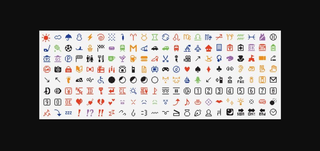 The first colorful emojis.