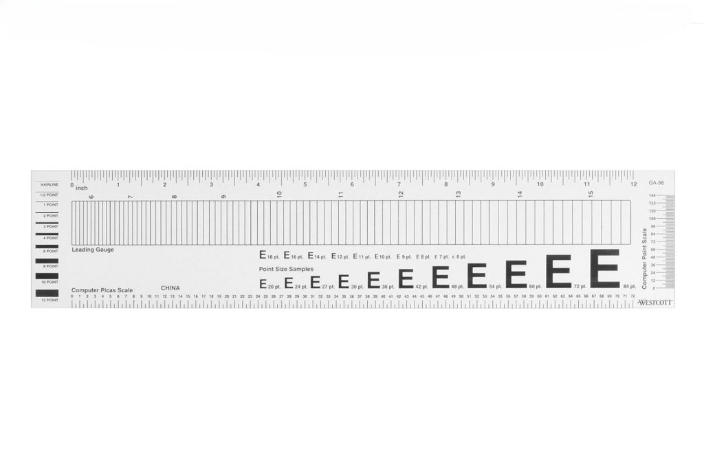 A graphic design ruler