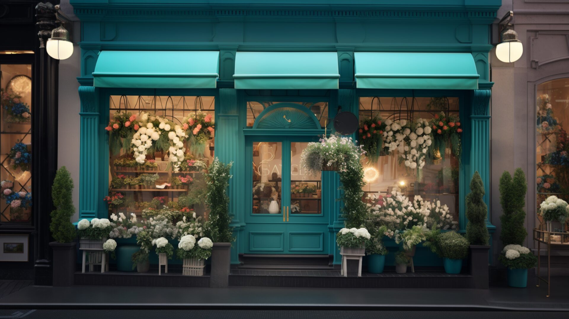 a_teal_flowershop_store_front_in_a_realistic_style__cea0f067-6b5f-4701-b7f2-393c28d2e718