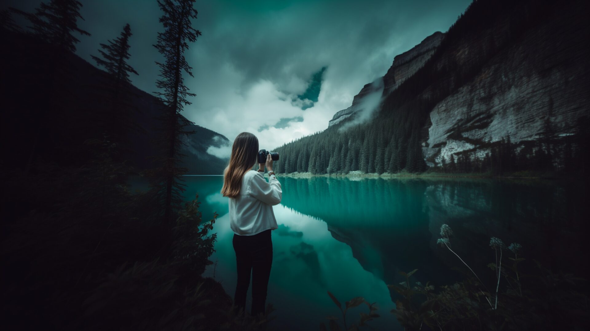 a_woman_taking_a_photograph_of_nature_in_a_realisti_9094717d-b184-417a-89fb-e33c69250da8