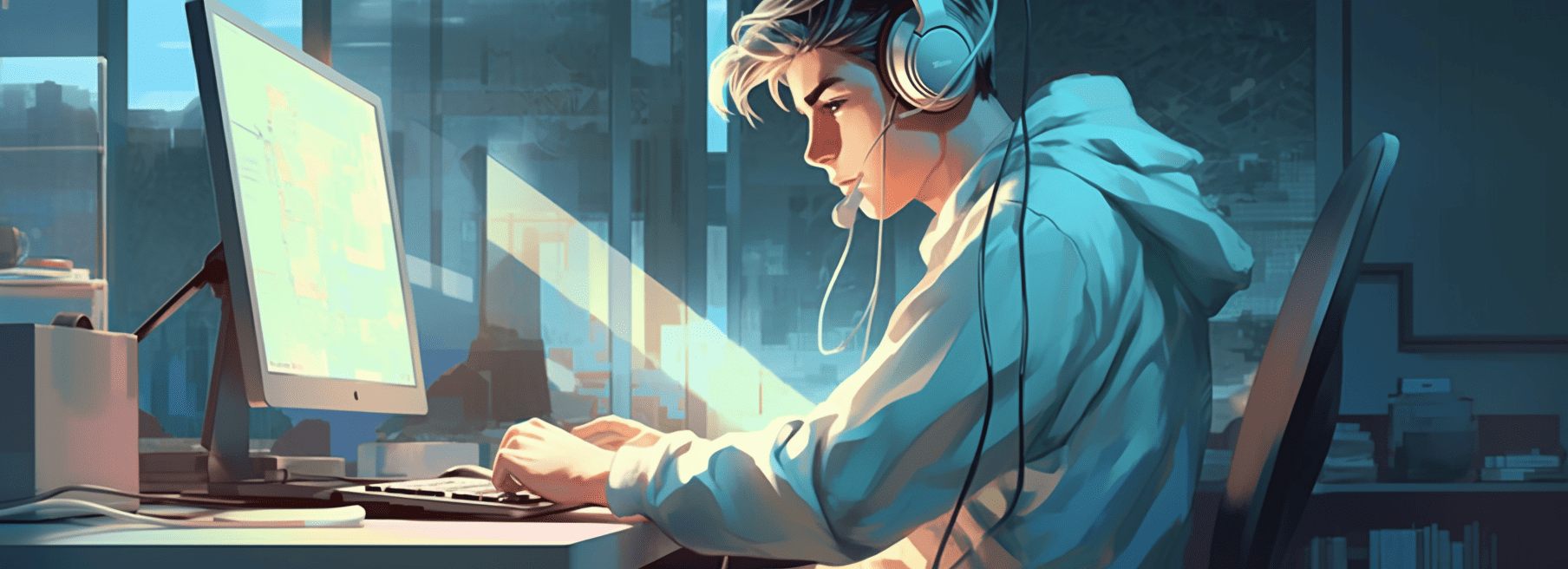 a_young_man_typing_on_his_desktop_computer_wearing__066162a9-e288-4d2e-bc22-6ef0cb5ab5c9