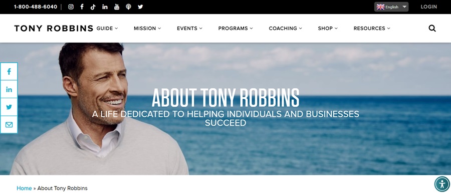 about tony robbins screenshot