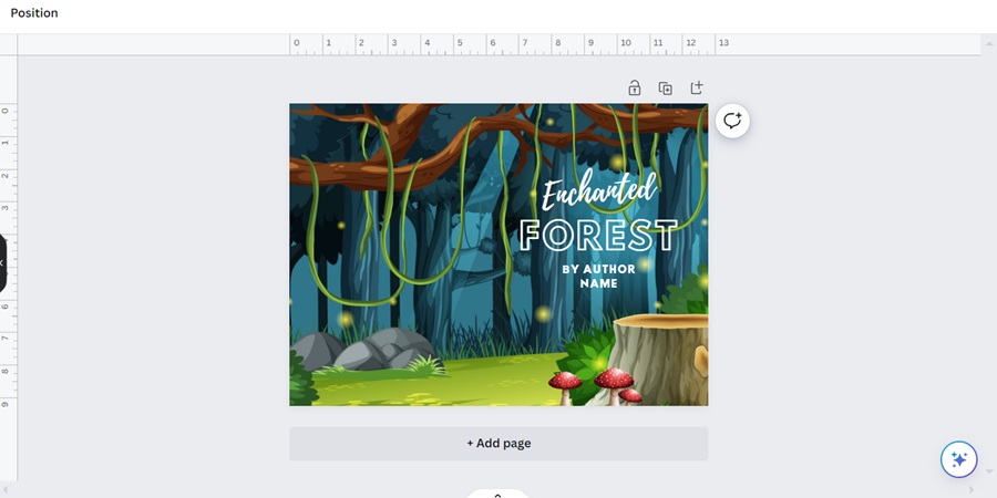 screenshot showing what canva design looks like with title added