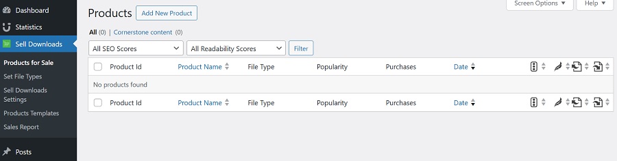 screenshot of sell downloads new product page