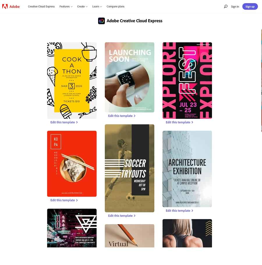 flyer templates at adobe