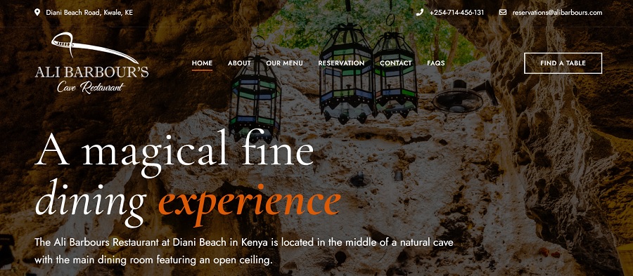 ali barbour's cave restaurant