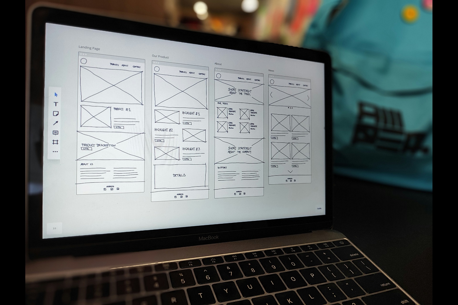 image of a basic wireframe on a laptop