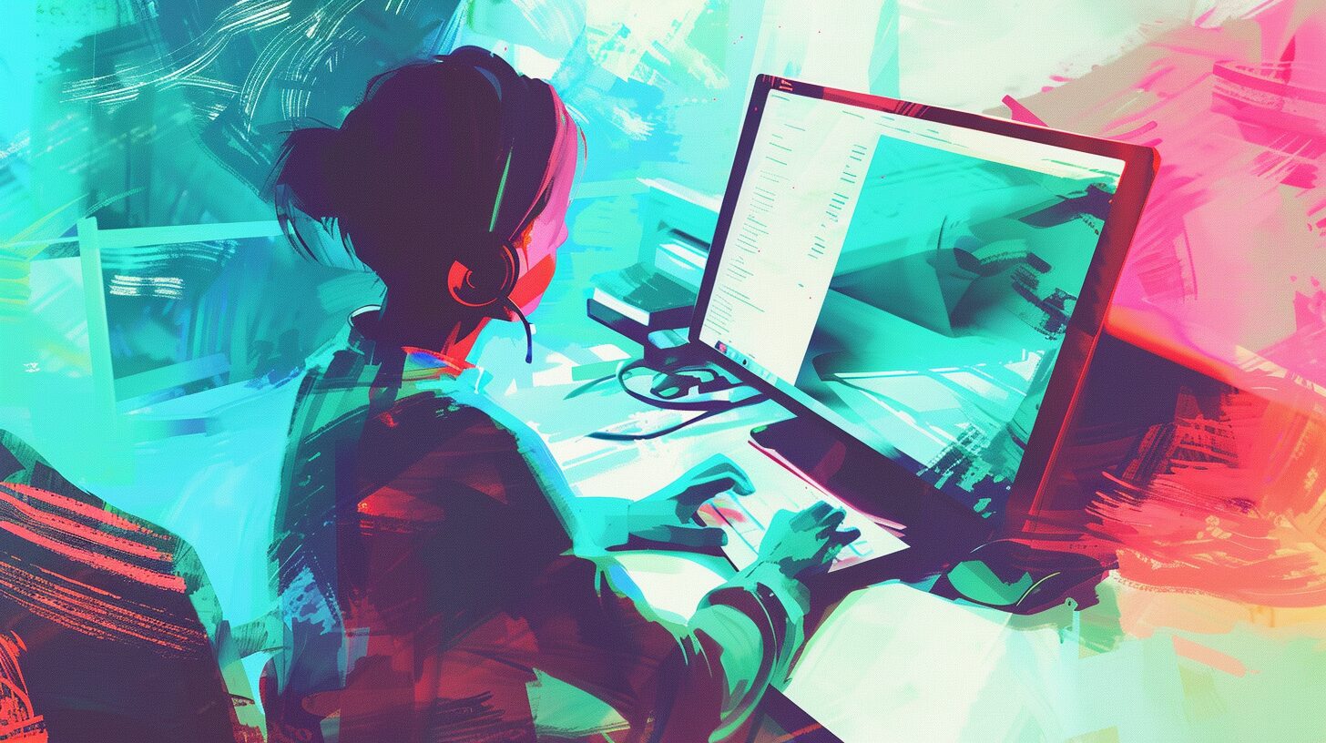 a professional working at a computer