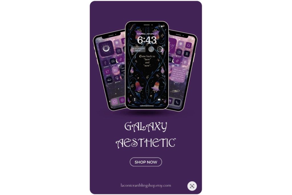 Purple galaxy theme aesthetic