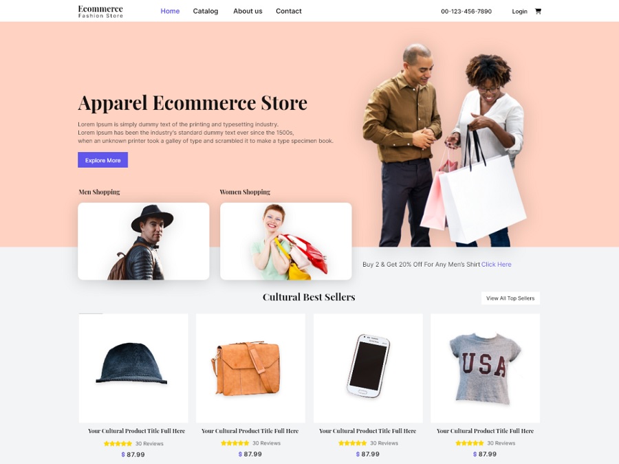 e-commerce themes examples