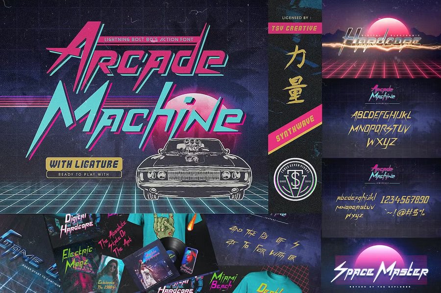 arcade machine 80s font