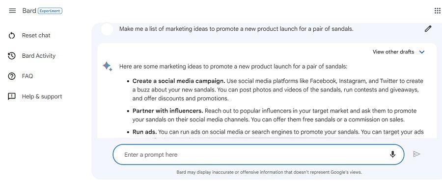 bard marketing ideas