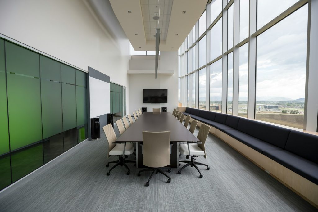 Conference Room With Green Wall