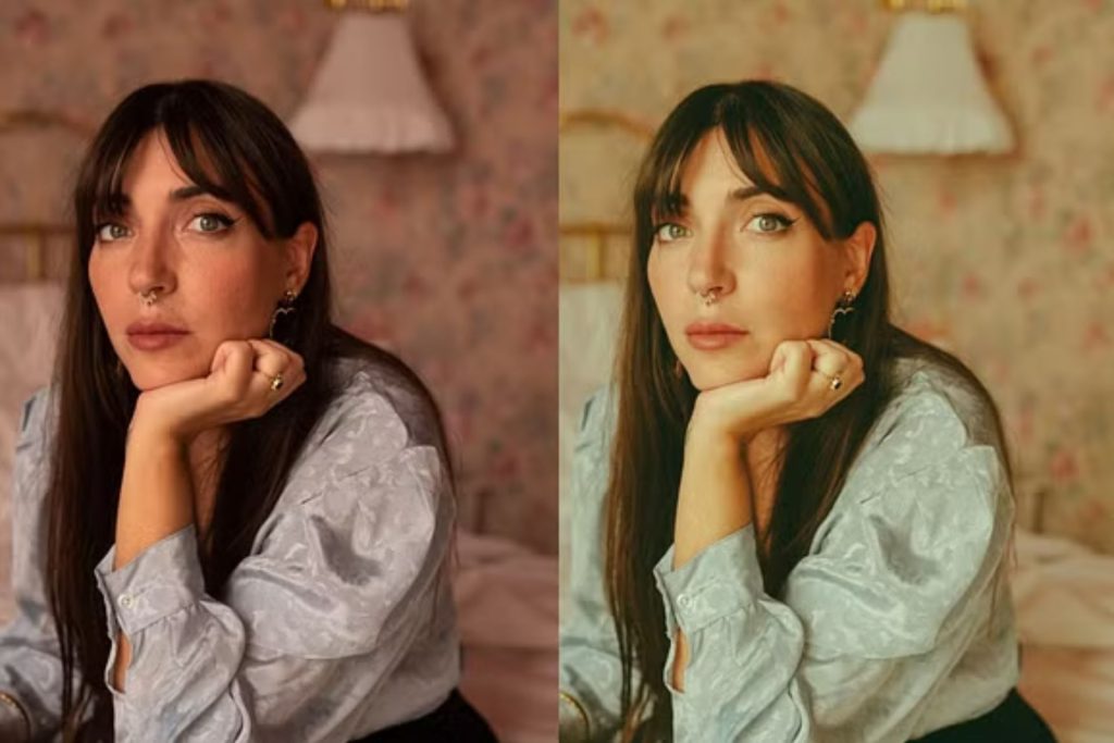 A woman resting her chin on her hand.