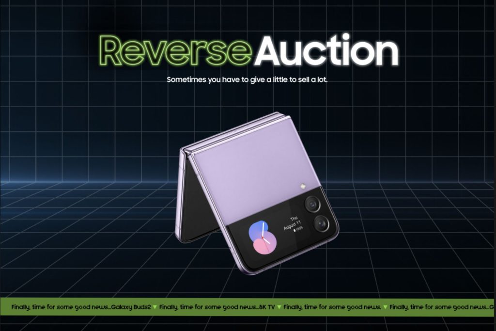 A graphic promoting the Reverse Auction Black Friday campaign.