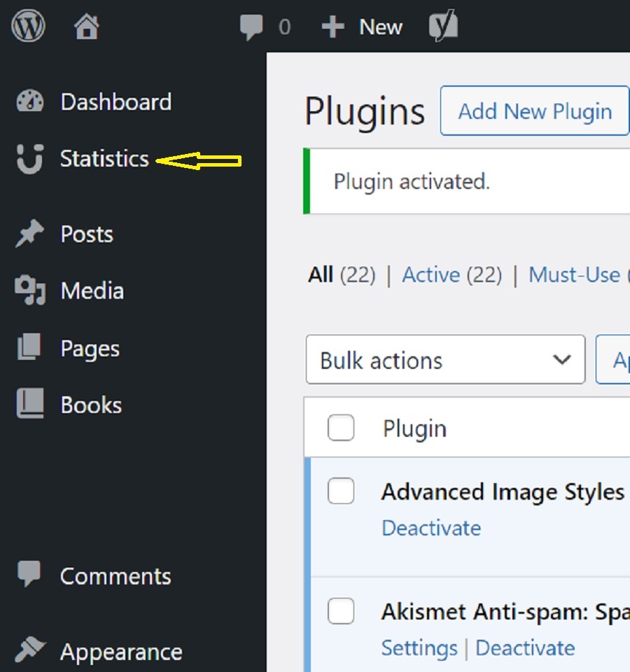 burst statistics settings