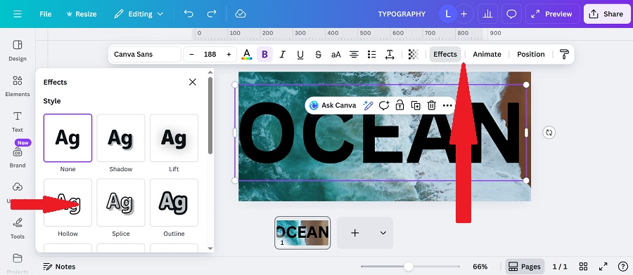 canva transparent text trick