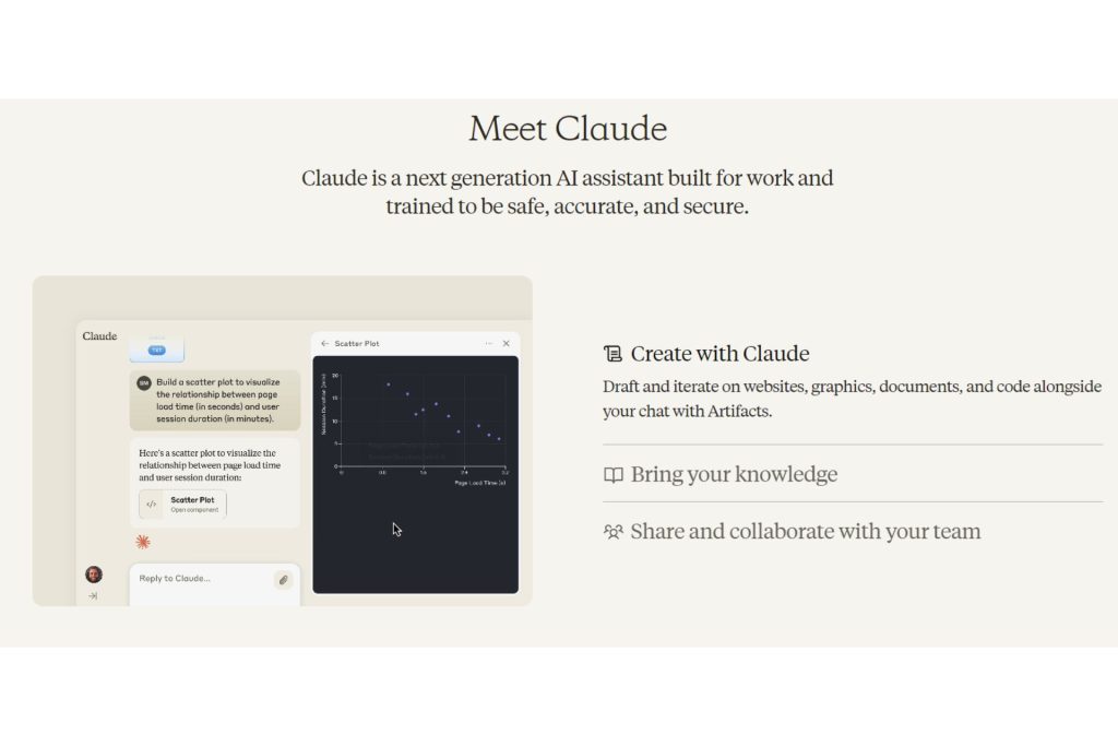 An overview of the Claude website