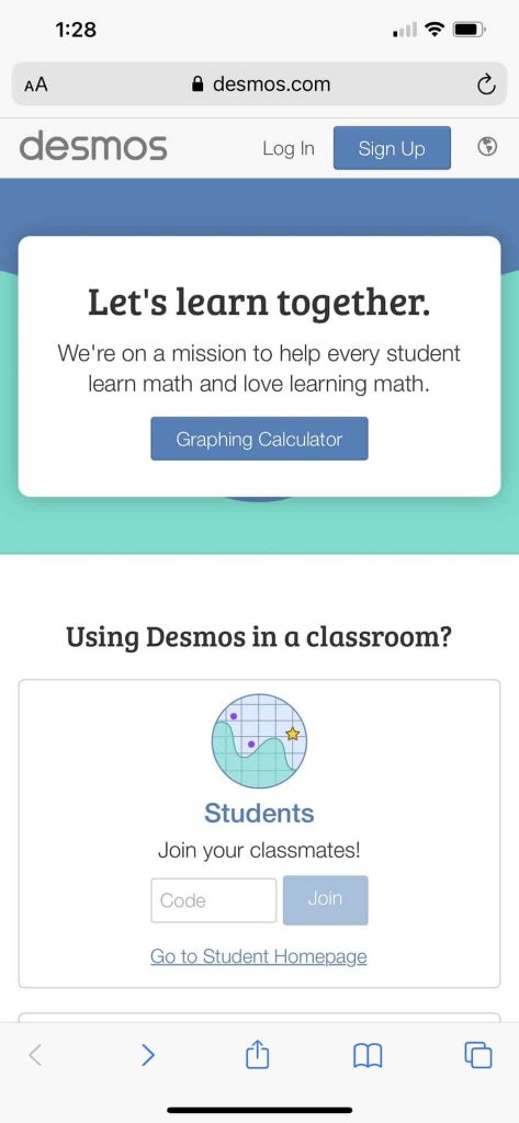 best mobile website examples desmos