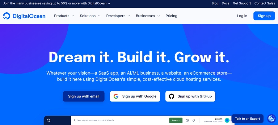 digital ocean screenshot