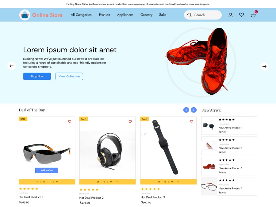 e-commerce themes examples