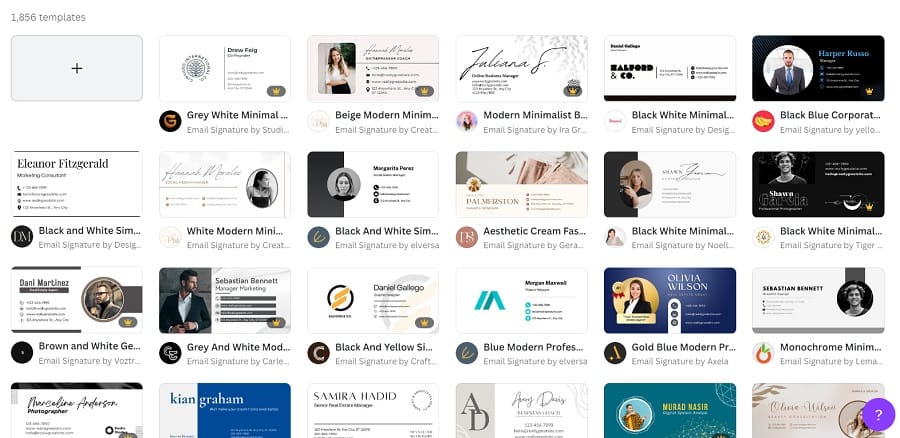 examples of email signature templates in canva
