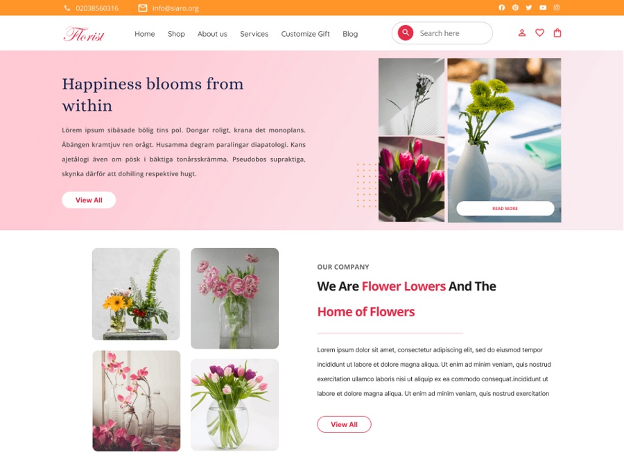 flower shop themes example