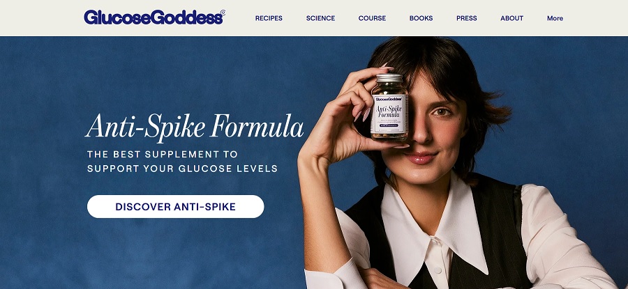 screenshot of glucose goddess website