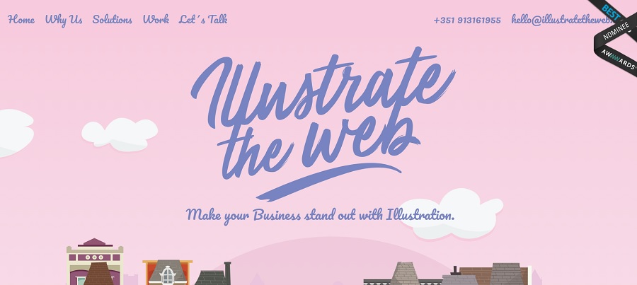 illustrate the web pink website design