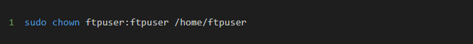 sudo chown ftpuser:ftpuser /home/ftpuser