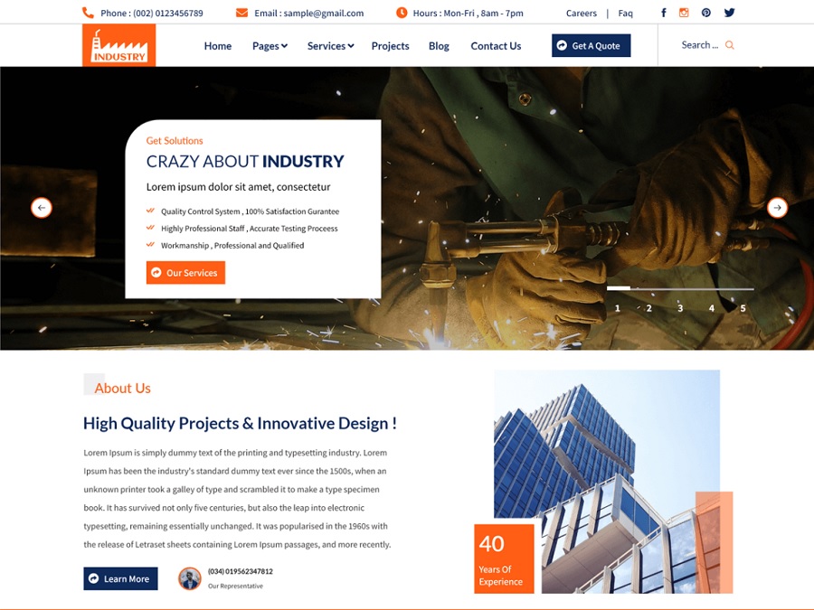 industrial manufacturing theme sample