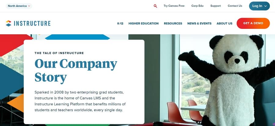 instructure our story page screenshot