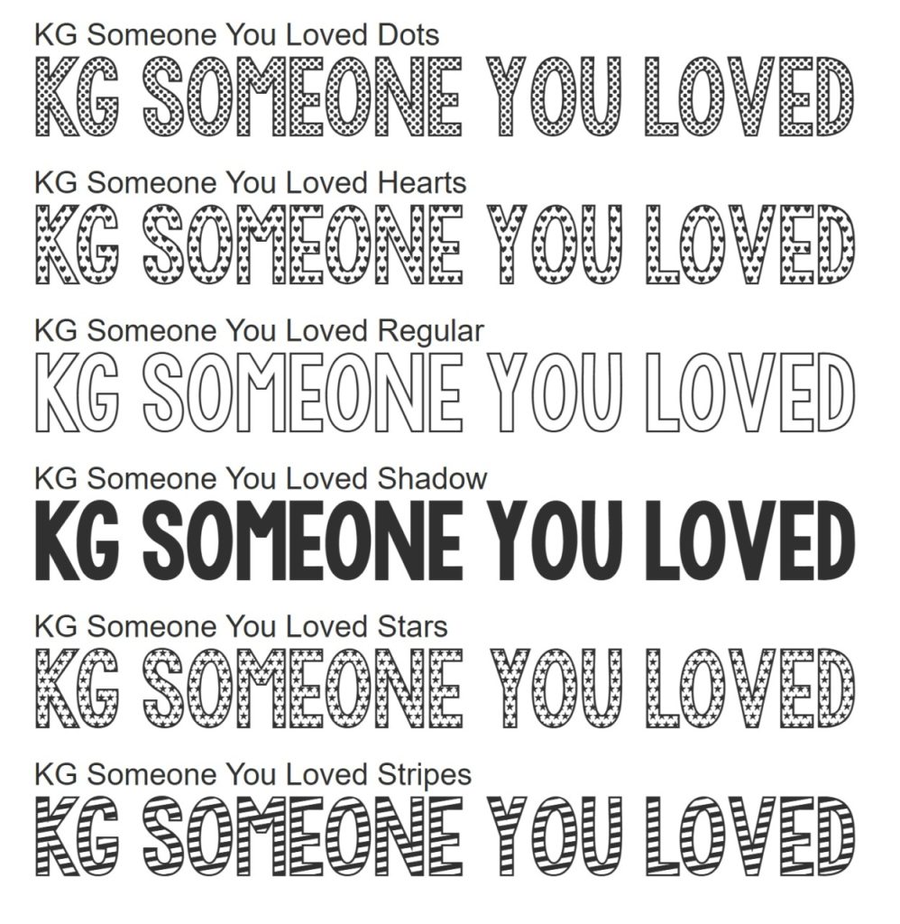 new font screenshot - kg someone you loved 
