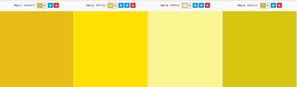 A yellow color palette.