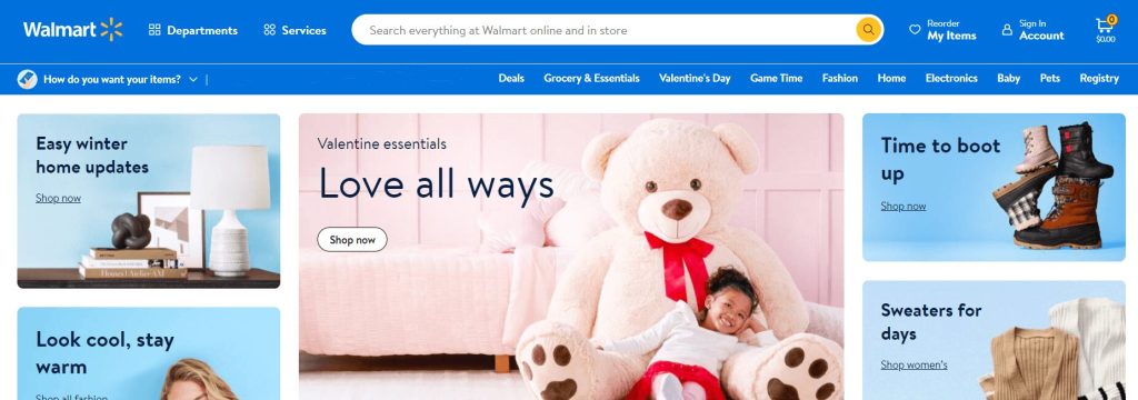 Walmart's landing page.