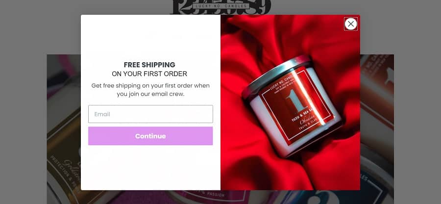 screenshot of lucky no. candles