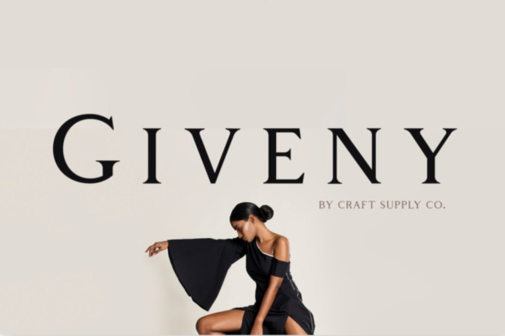 A bold and elegant font called Giveny..