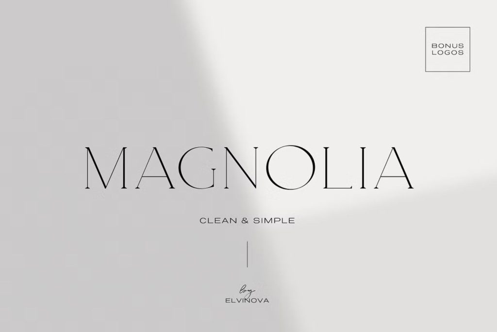 A clean and minimalistic font called Magnolia.